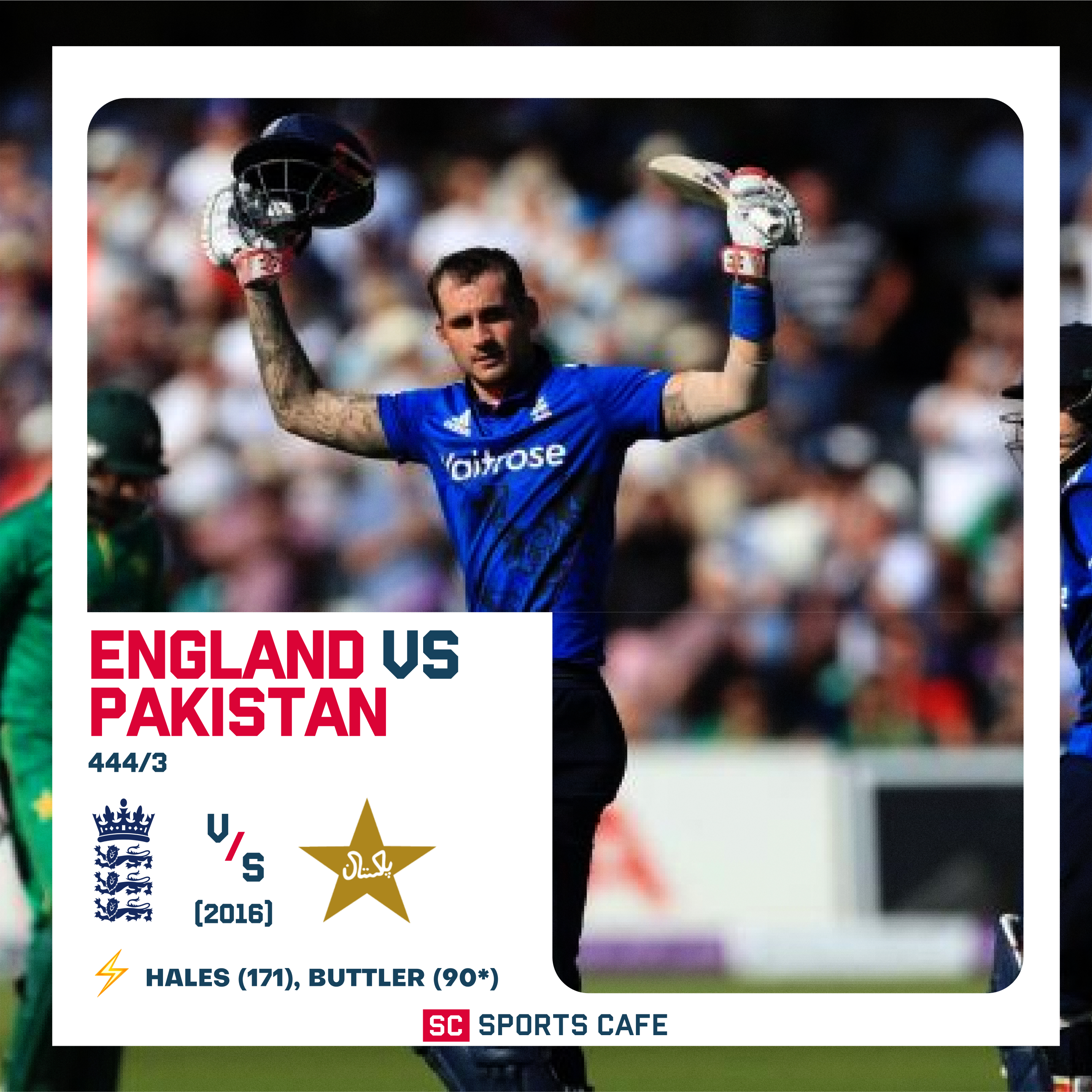 England – 444/3 vs Pakistan.
